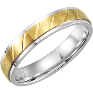 Comfort-Fit Precious BondÂ® Sterling & Karat Gold Band