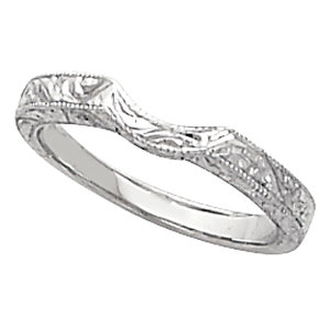 Hand-Engraved Engagement Ring Mounting or Band