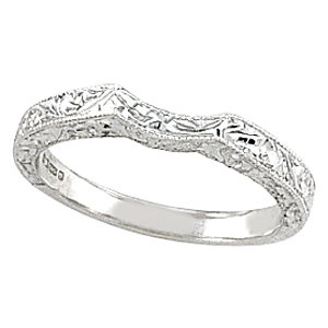 Accented Hand-Engraved Engagement Ring or Band