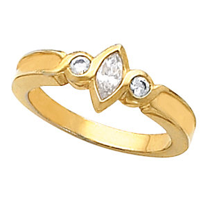 Three-Stone Bezel Set Engagement Ring or Band