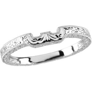 Hand-Engraved Solitaire Engagement Ring or Band