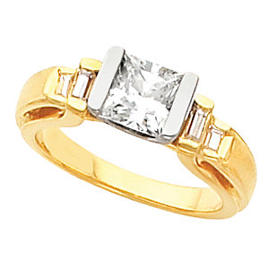 Baguette Accented Engagement Ring or Band