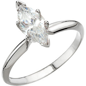 6-Prong V-End Heavy Solitaire Engagement Ring