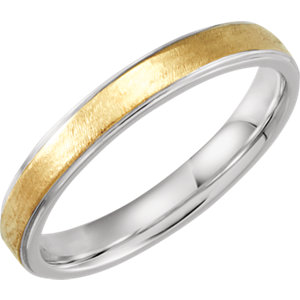 Comfort-Fit Precious BondÂ® Sterling & Karat Gold Band