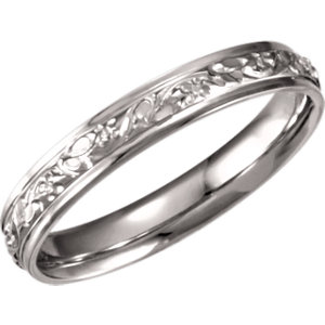 Comfort-Fit Hand-Engraved Band