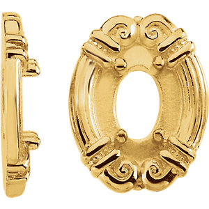 Oval Shaped 4-Prong Trim for Oval Center Stone
