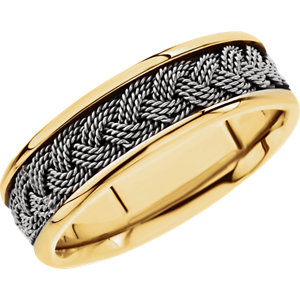 Comfort-Fit Hand-Woven Two-Tone Band