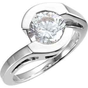 Bezel Set Solitaire Engagement Ring or Band