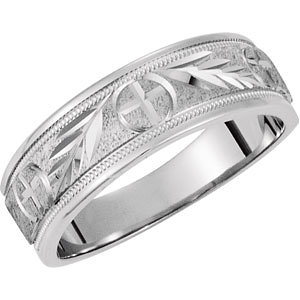 Circle & Cross Design 7mm Tapered Band