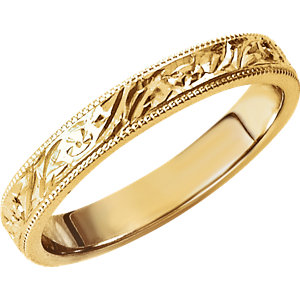 Comfort-Fit Hand-Engraved Band