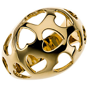 Fashion Dome Ring with Hearts