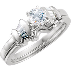 Baguette Accented Engagement Ring or Band