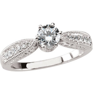 Melee Accented Engagement Ring or Band