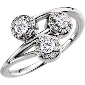 Three-Stone Halo-Style Ring