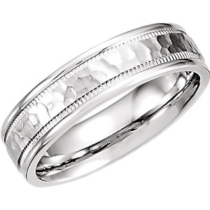 Comfort-Fit Carved Milgrain Band