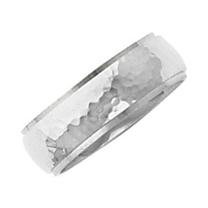 Half Round Edge Comfort Fit Hammer Finish 6mm Bands