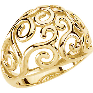 Filigree Scroll Metal Ring