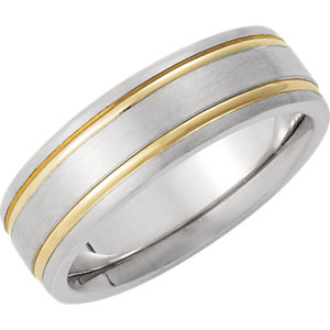 Comfort-Fit Precious BondÂ® Sterling & Karat Gold Band