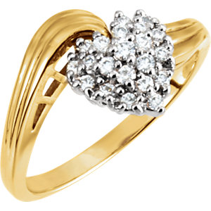 Cluster-Style Heart Ring