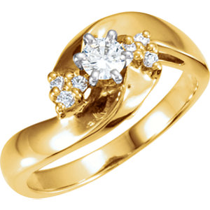 Accented Engagement Ring or Duo Band