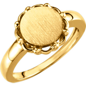 Open Back Round Signet Ring