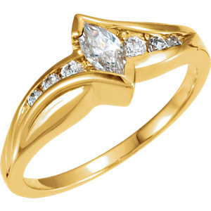 Melee Accented Engagement Ring or Band