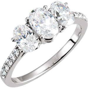 Three-Stone Accented Engagement Ring or Band