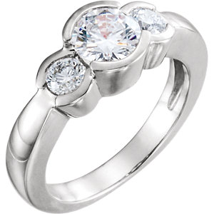 Three-Stone Bezel Set Engagement Ring or Band