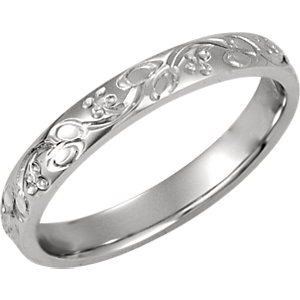 Comfort-Fit Hand-Engraved Band