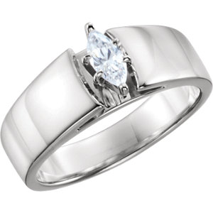 6-Prong V-End Solitaire Engagement Ring or Band