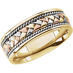 Comfort-Fit Hand-Woven Tri-Color Band