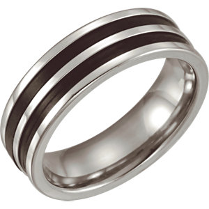 Stainless Steel & Rubber Insert Comfort Fit 6.25mm Band