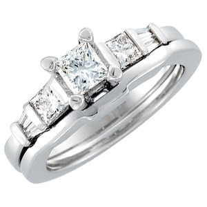 Baguette Accented Engagement Ring or Band