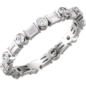 Baguette Accented Eternity Band