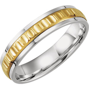 Comfort-Fit Precious BondÂ® Sterling & Karat Gold Band