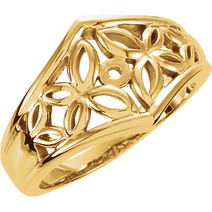 Floral Solitaire Engagement Ring Base